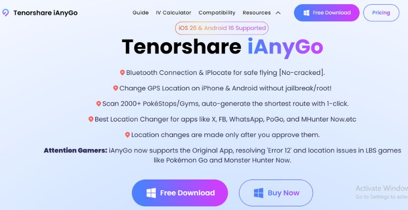 Herramienta de suplantación de Tenorshare de Ianygo