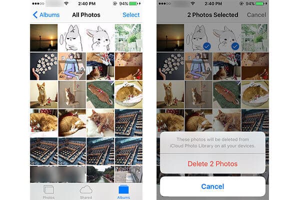 Eliminar fotos de iCloud de la aplicación Fotos
