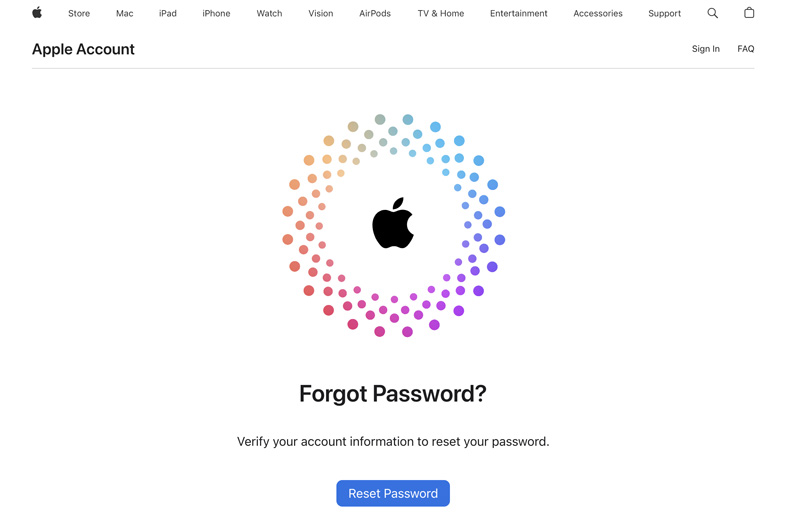 Olvidé mi contraseña de Apple para restablecer mi ID de Apple