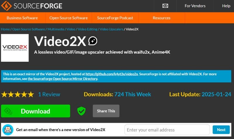 Escalador de vídeo 2x