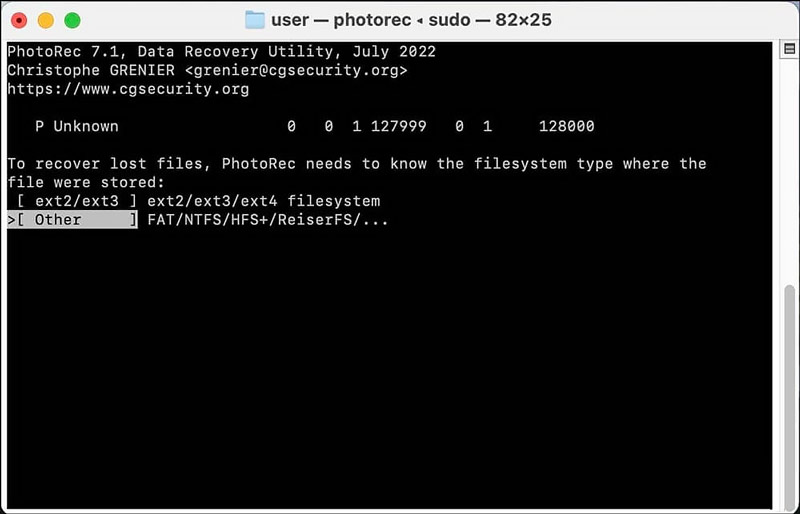 Software gratuito de recuperación de fotografías Photorec