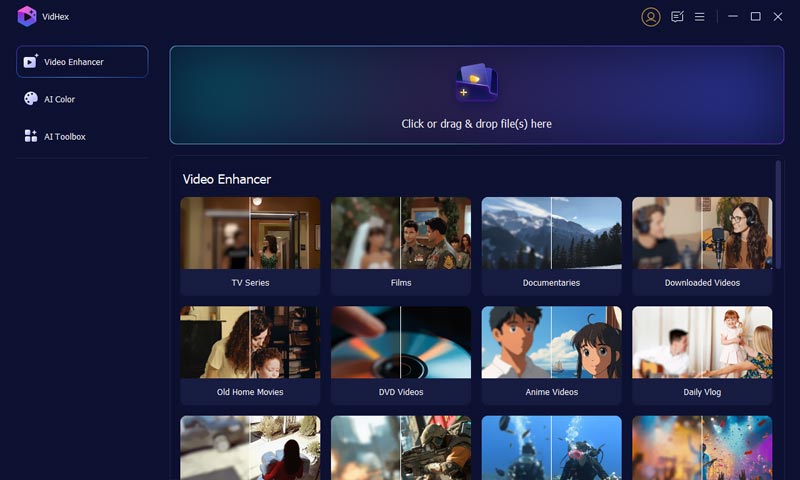 Open Vidhex Ai Video Enhancer