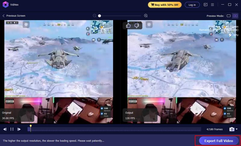 Vista previa y exportación