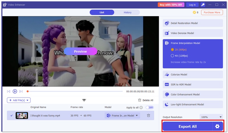 Exportar todo el vídeo