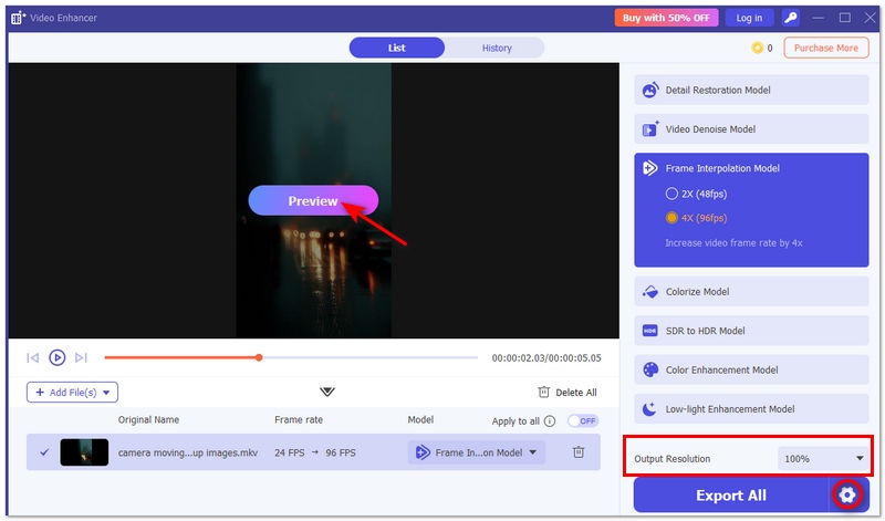 Vista previa del vídeo mejorado