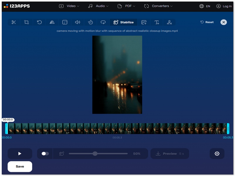 Suavizado de vídeo 123apps Online