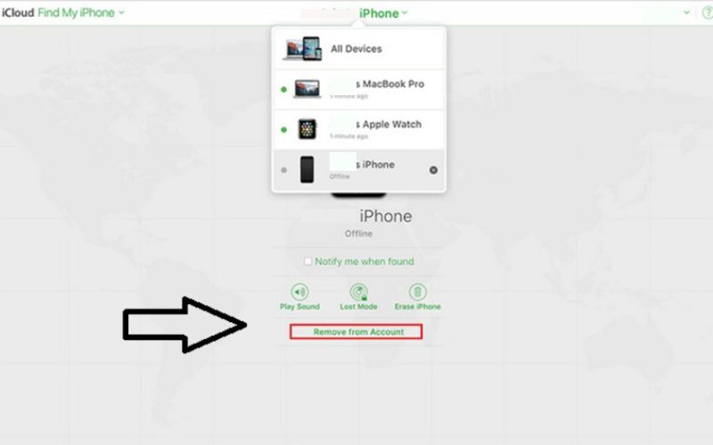 Eliminar cuenta a través de iCloud