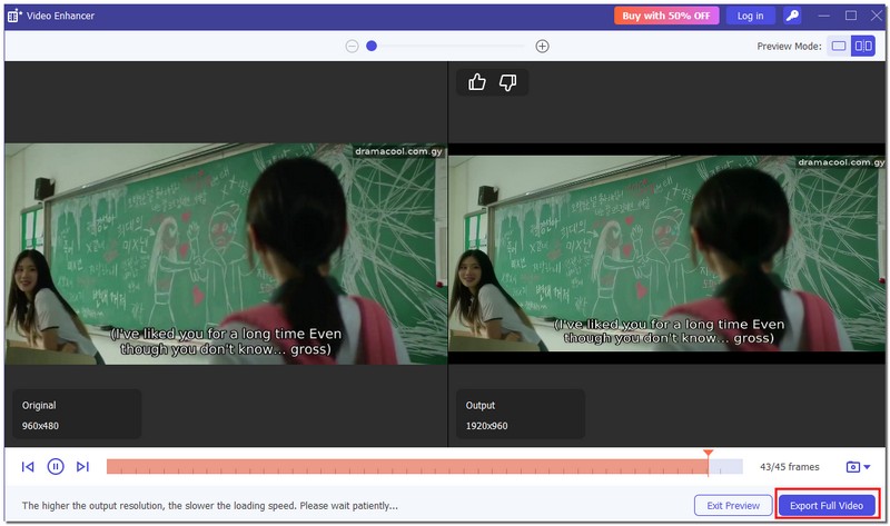 Haga clic en Exportar vídeo completo