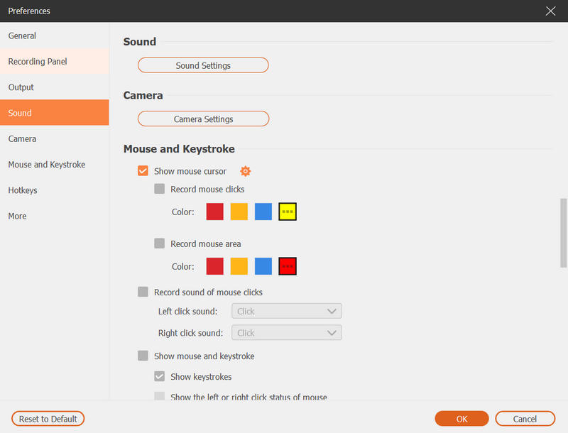 Configuración de audio de sonido