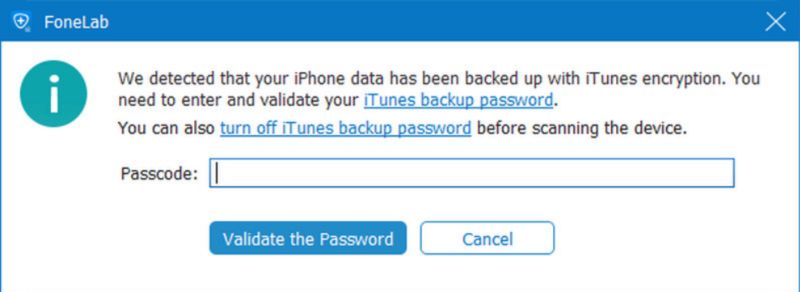 Ingrese la contraseña de respaldo