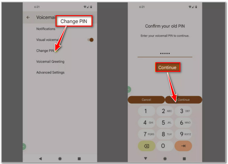 Ingrese la nueva contraseña del buzón de voz.