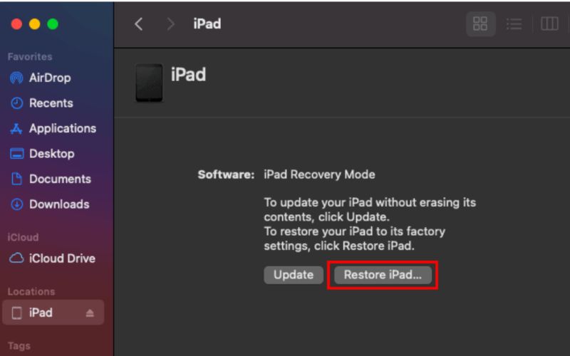 Presione el botón Restaurar