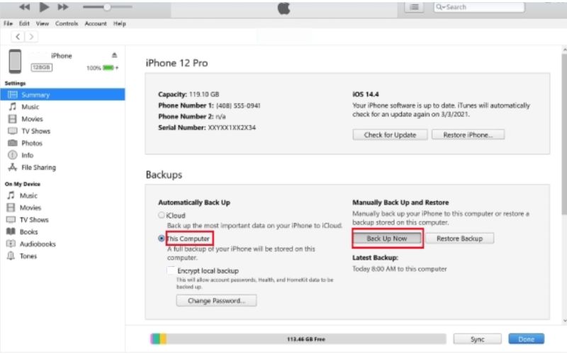 Descifrar la copia de seguridad de iTunes