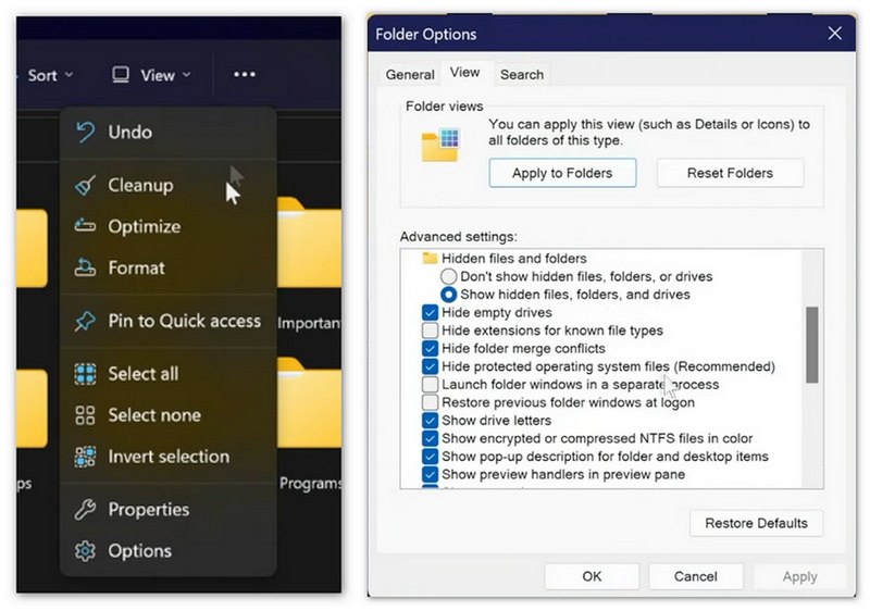 Mostrar archivos ocultos