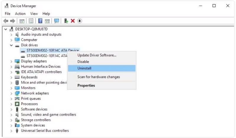 Desinstalar el controlador de la tarjeta SD