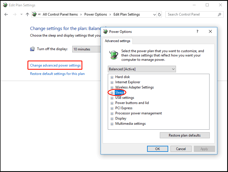 Desactivar la suspensión híbrida de Windows