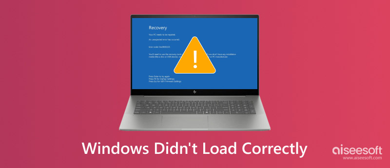 Reparar Windows no se cargó correctamente