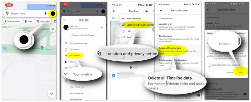 Actividad de eliminación masiva de mapas