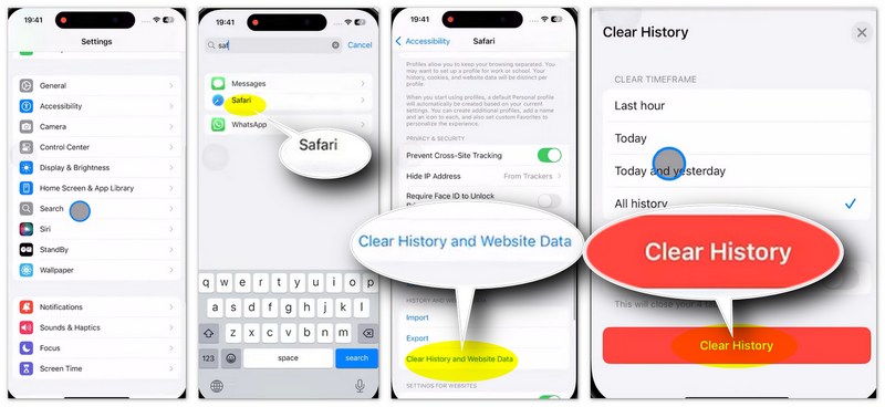 Borrar historial de Google a través de Safari