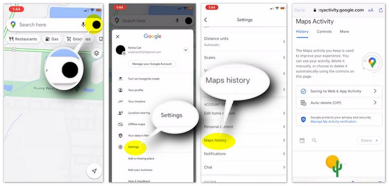 Eliminar manualmente la ubicación reciente