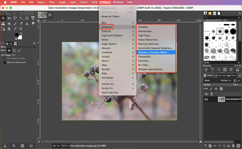 Filtros Gimp para aumentar la calidad de la imagen