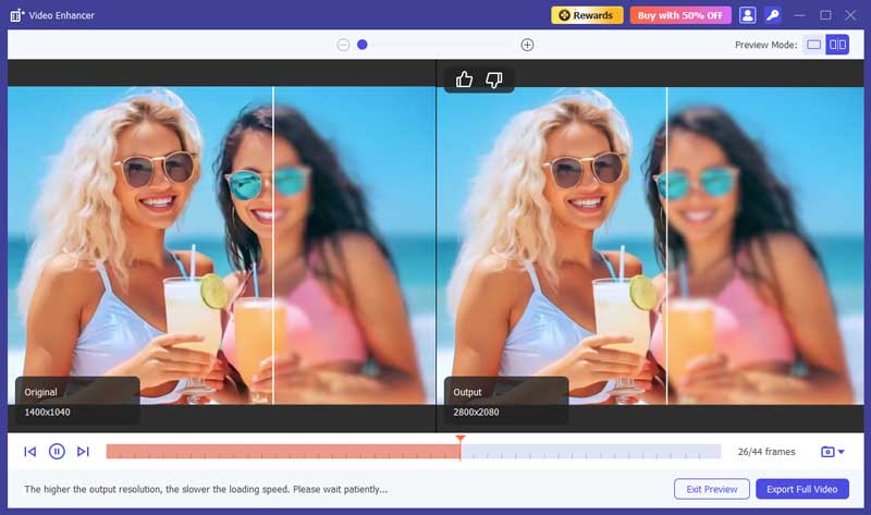 Exportar vídeo mejorado desde Aiseesoft Video Upcaler