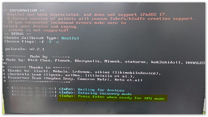 Enter Dfu Mode Palera1n