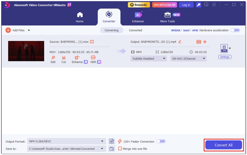 Haga clic en Convertir todo
