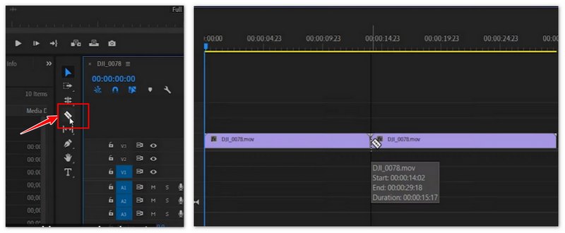 Vídeo dividido en Premiere Pro
