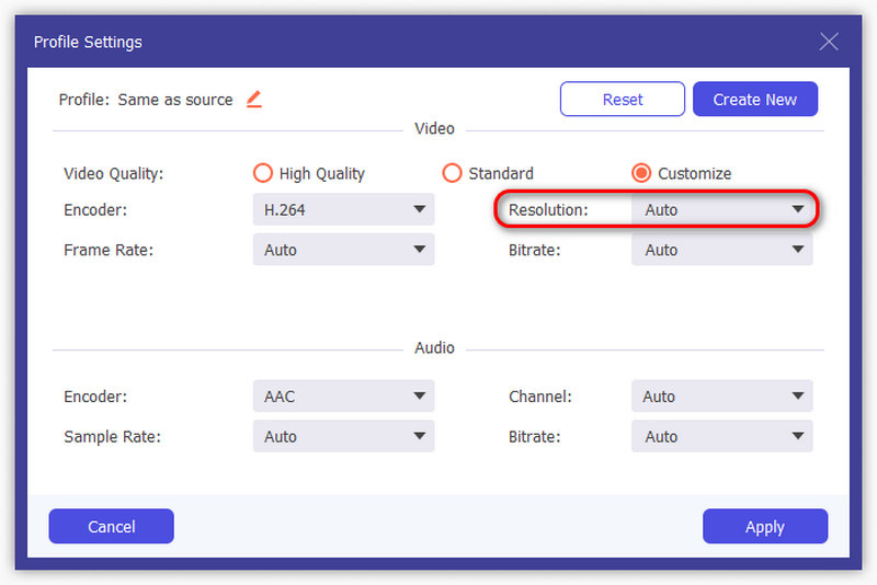 Cambio en la configuración