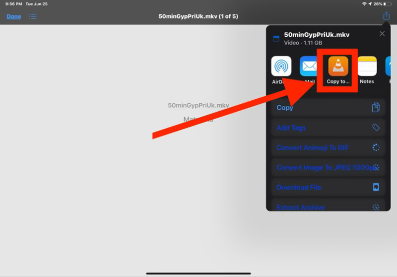 Juega MKV en iPad con VLC